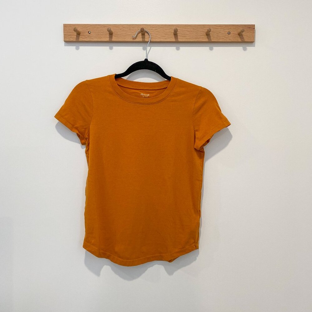 Madewell Orange Cotton T-Shirt Size XXS